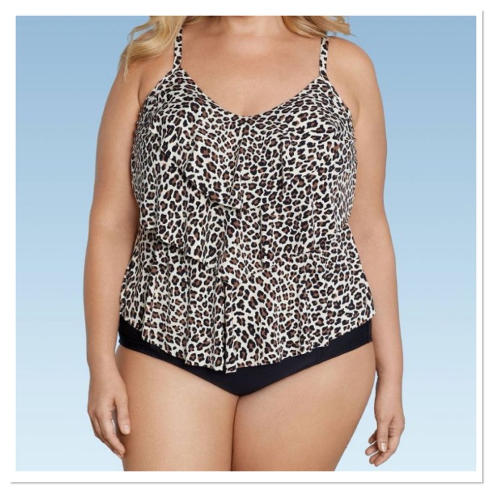Women’s UPF 50 Tiered Tankini Top Aqua Green